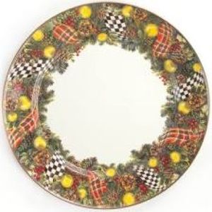 Mackenzie Childs six Evergreen charger plates